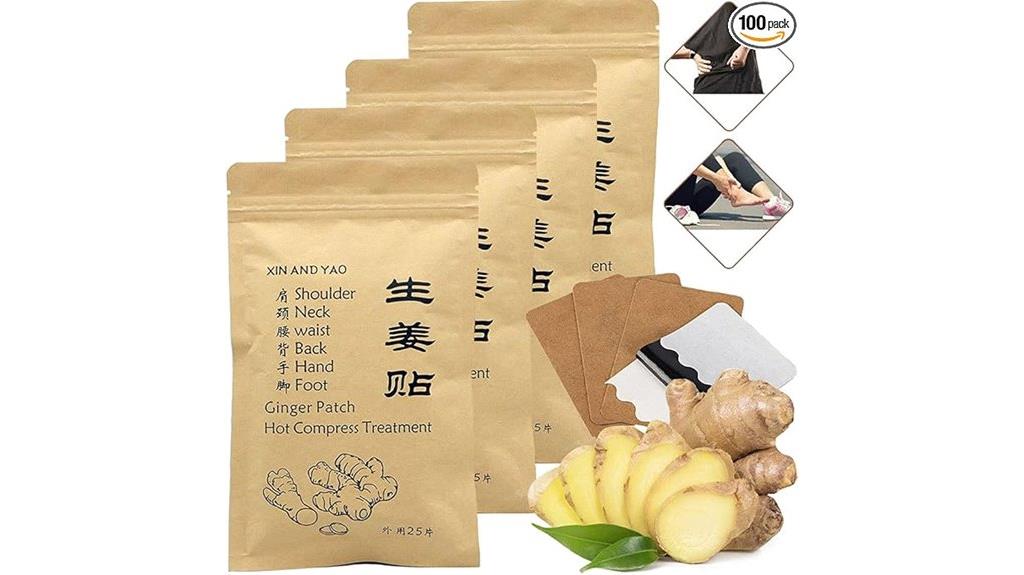 100 pieces self heating ginger patches