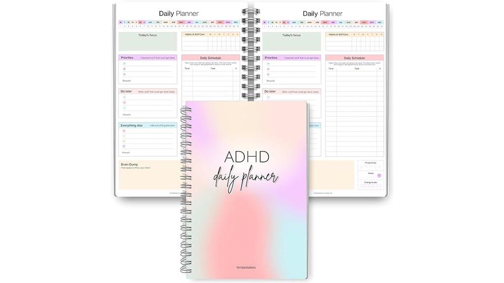 adhd focused daily planner for adults