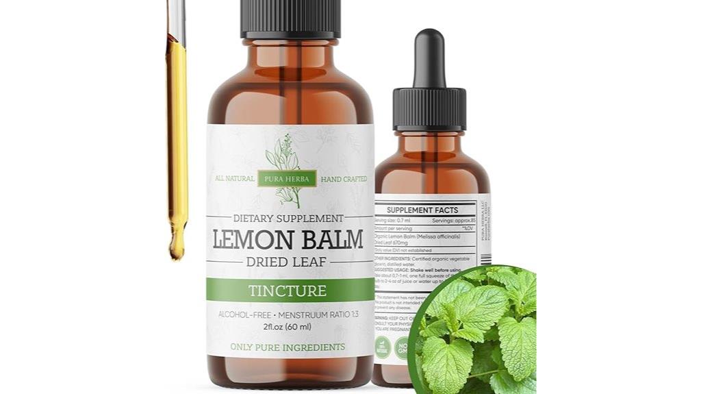alcohol free lemon balm tincture extract