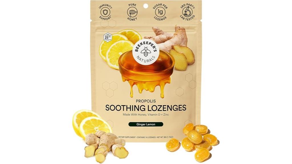 beekeeper s naturals honey ginger lemon cough drops