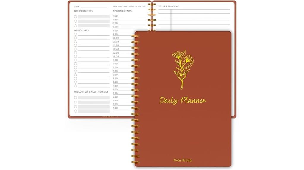 daily planner with hourly schedule