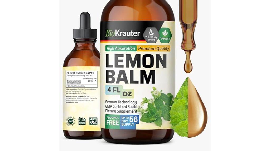 lemon balm tincture 56 days