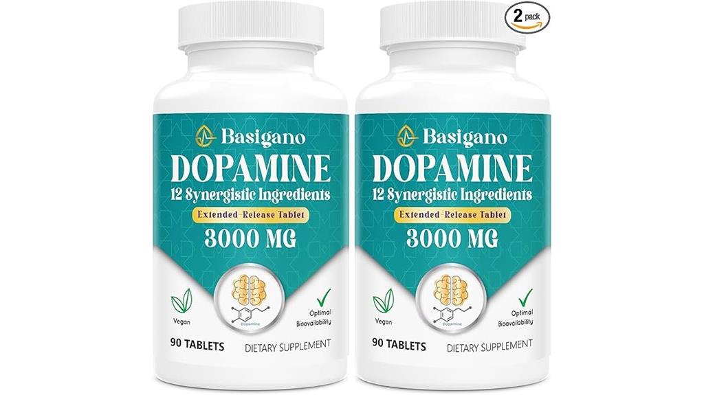 natural dopamine supplement gluten free 90 tablets pack of 2