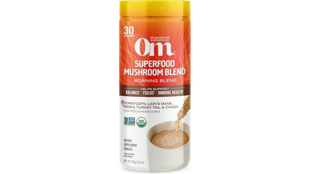 om mushroom morning energy blend caffeine free