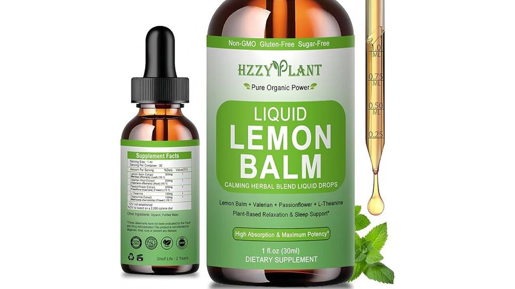 organic lemon balm tincture drops