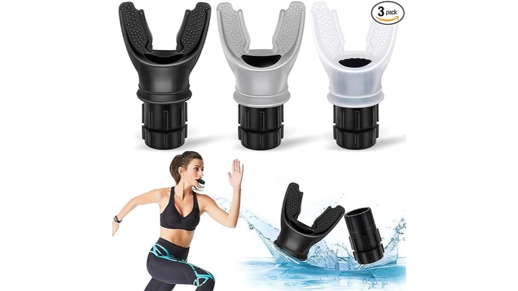 portable breathing trainer 3 piece set adjustable resistance