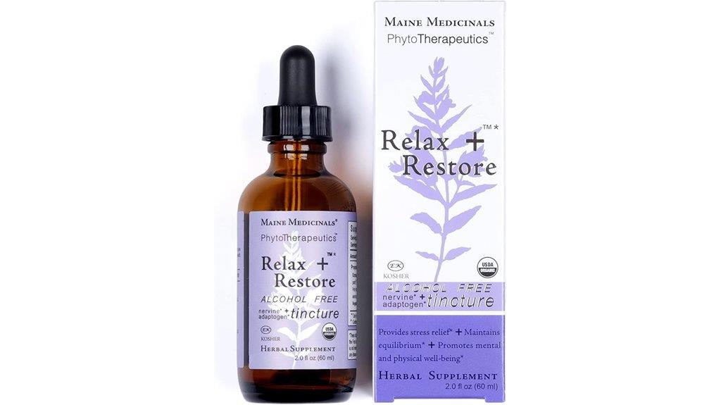 relaxing alcohol free herbal stress support with nervines and adaptogens