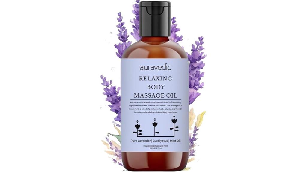 relaxing massage oil lavender eucalyptus mint
