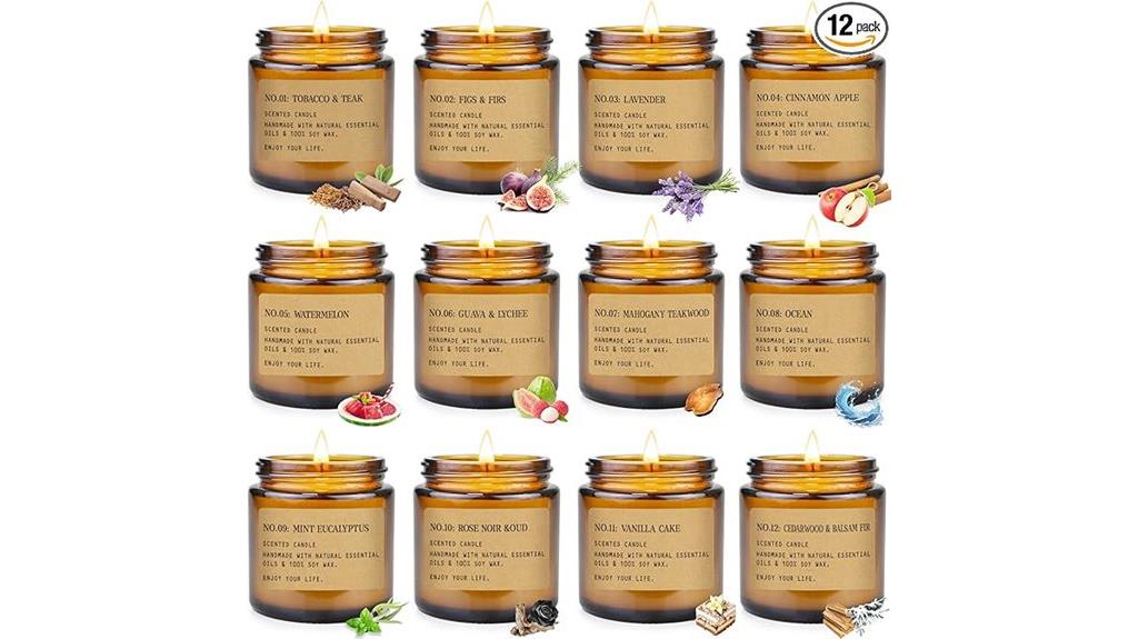 scented candles 12 pack set