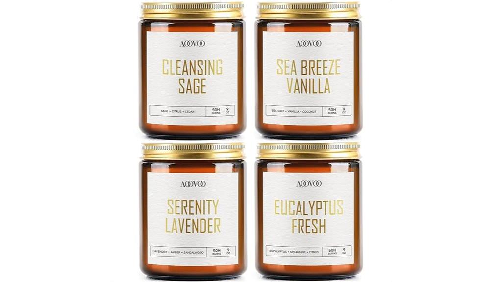 scented candles 4 piece set