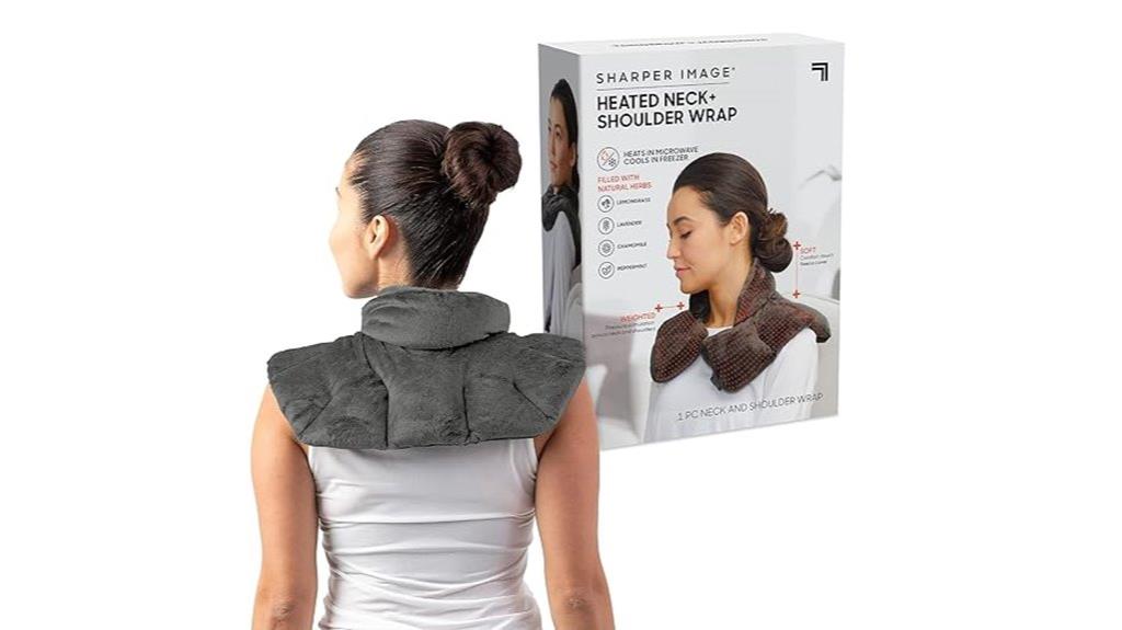 sharper image heated neck wrap aromatherapy pad