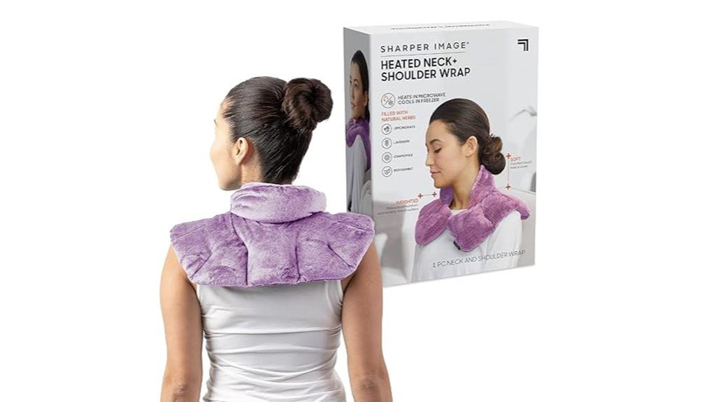 sharper image microwavable heated neck shoulder wrap