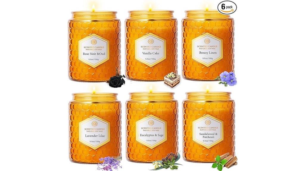 six pack natural soy wax jars