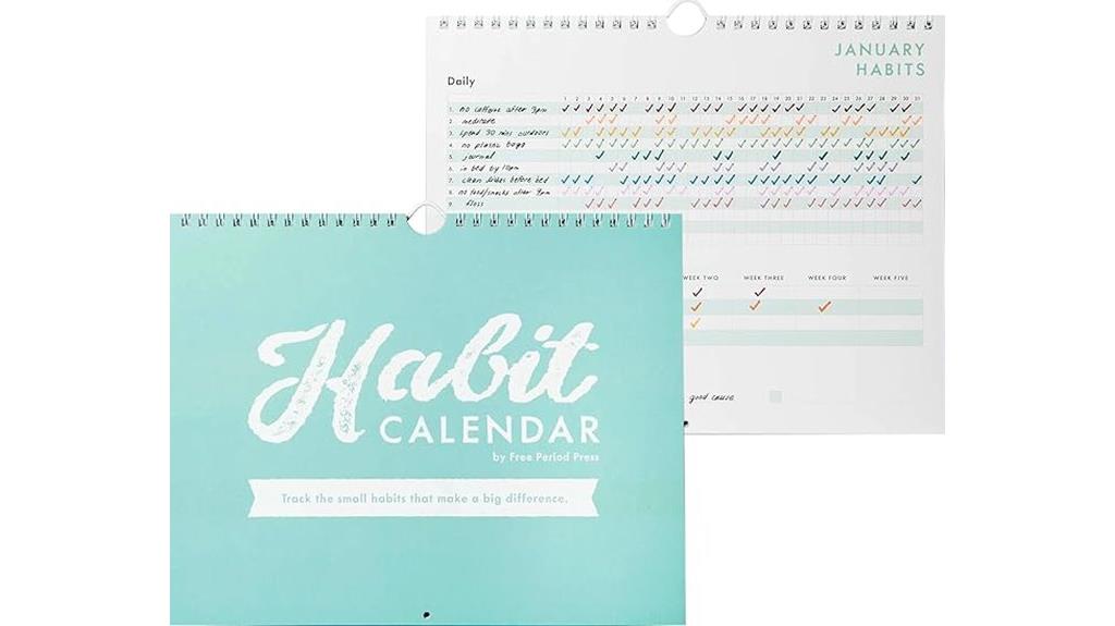spiral bound habit tracker calendar