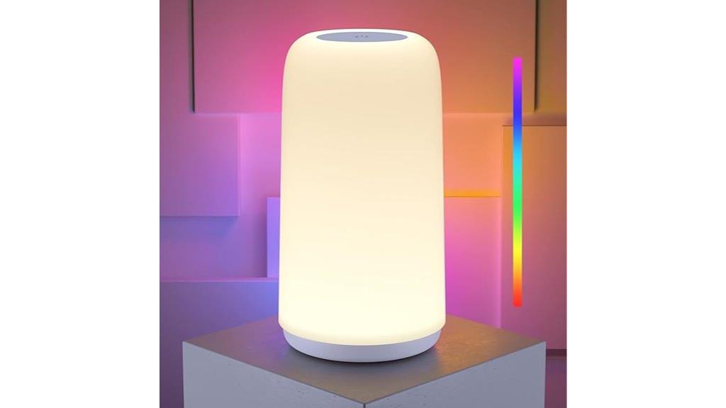 touch bedside lamp rgb dimmable