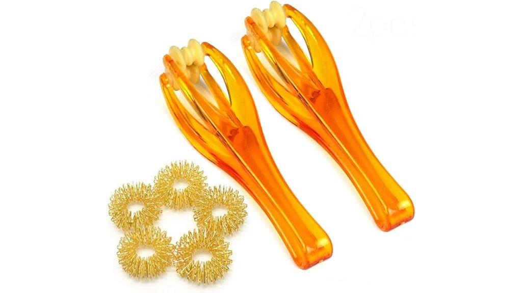 two finger massager set five acupressure rings