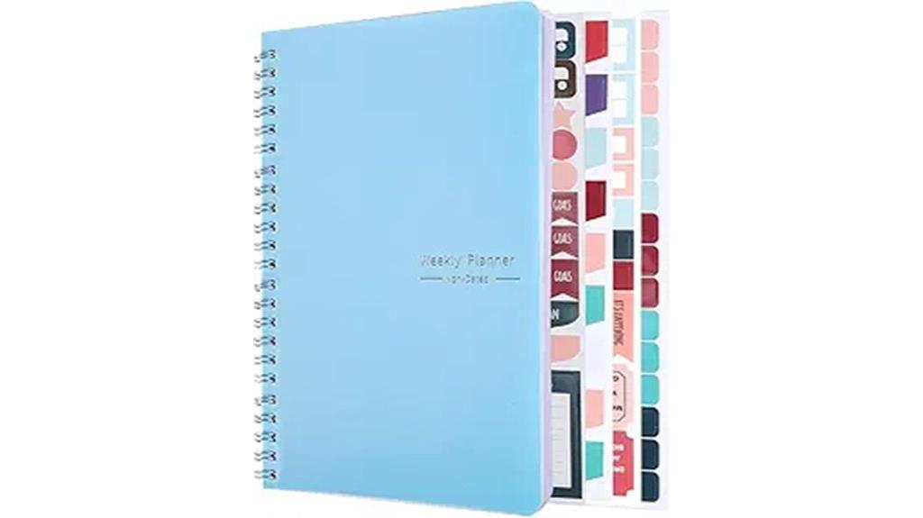 undated weekly planner with stickers