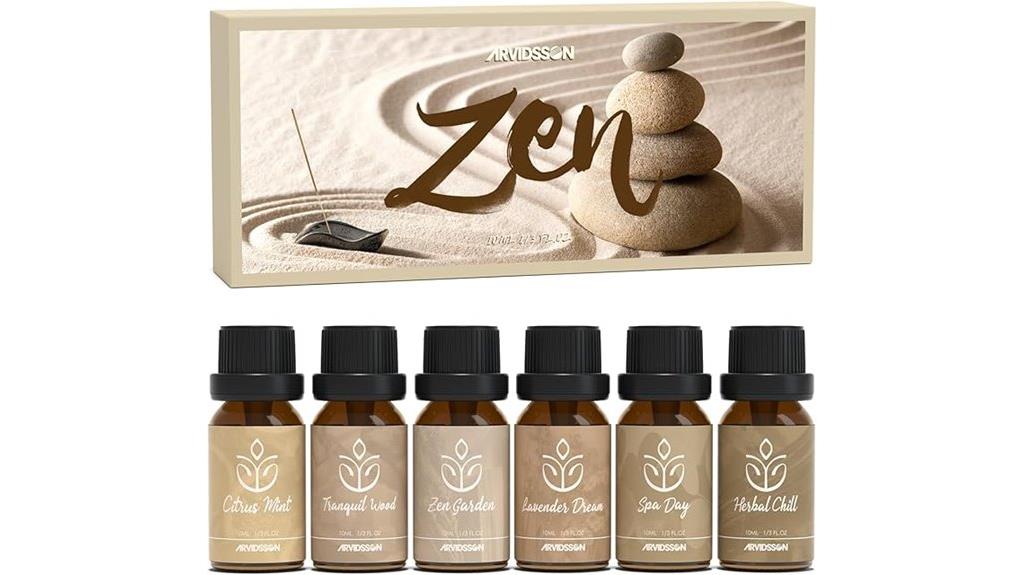 zen essential oils gift set for diffusers