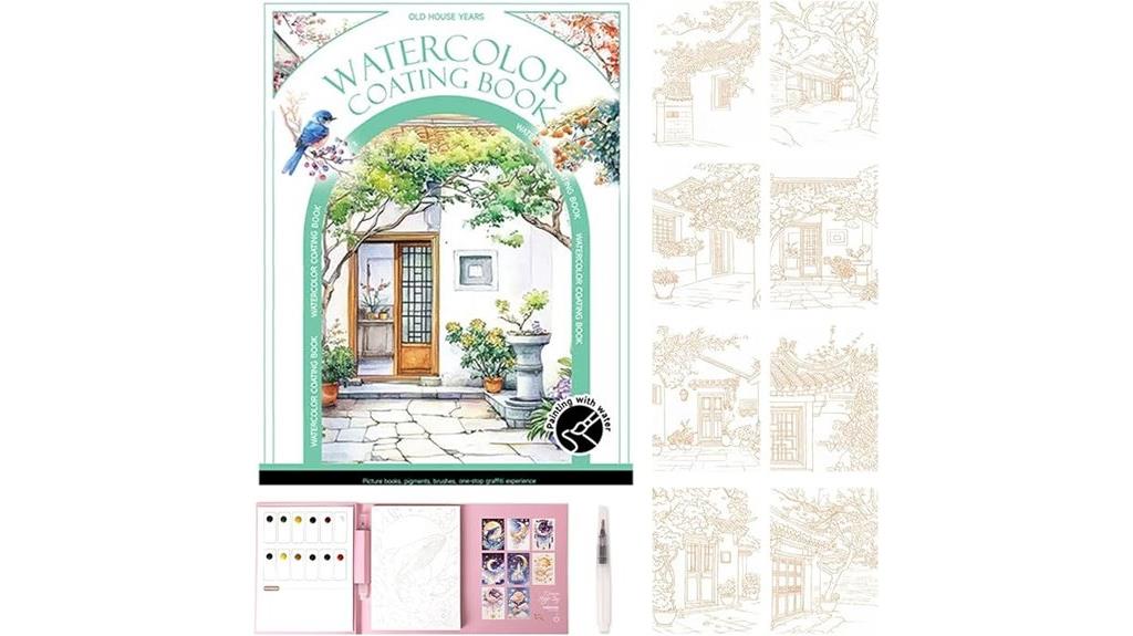 creative stress relief kit watercolor painting book