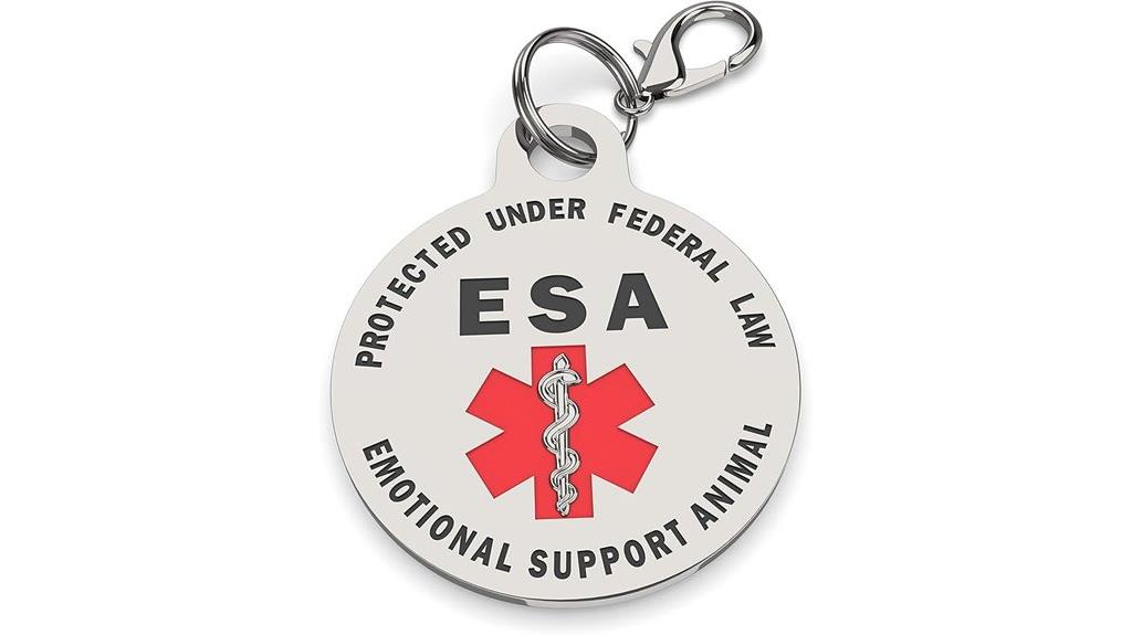 double sided esa tag with medical alert symbol