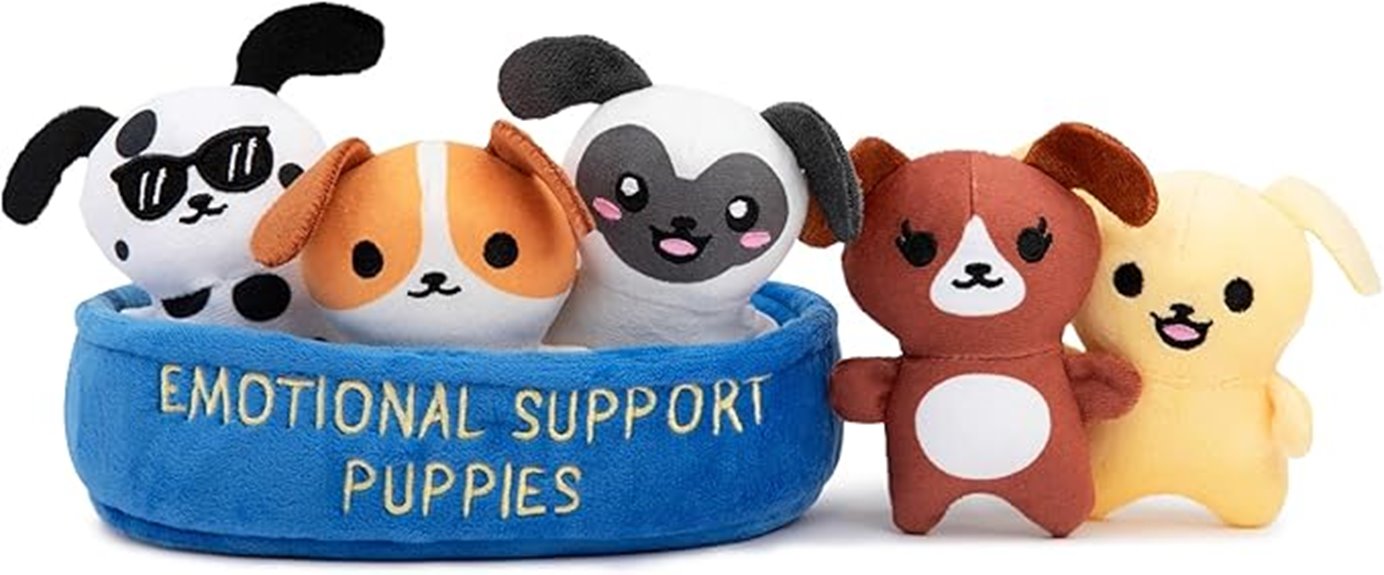 emotional support puppies plush set