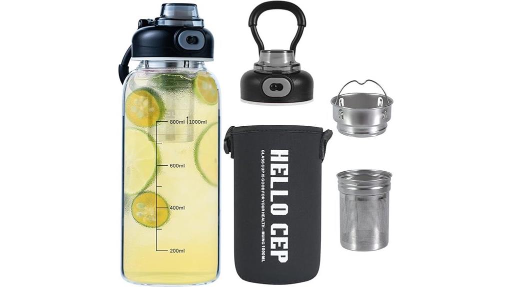 glass tea bottle with infuser