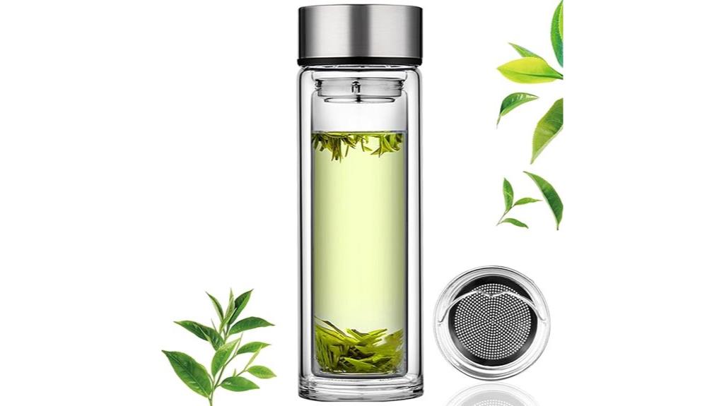 glass tea infuser bottle 12oz tumbler