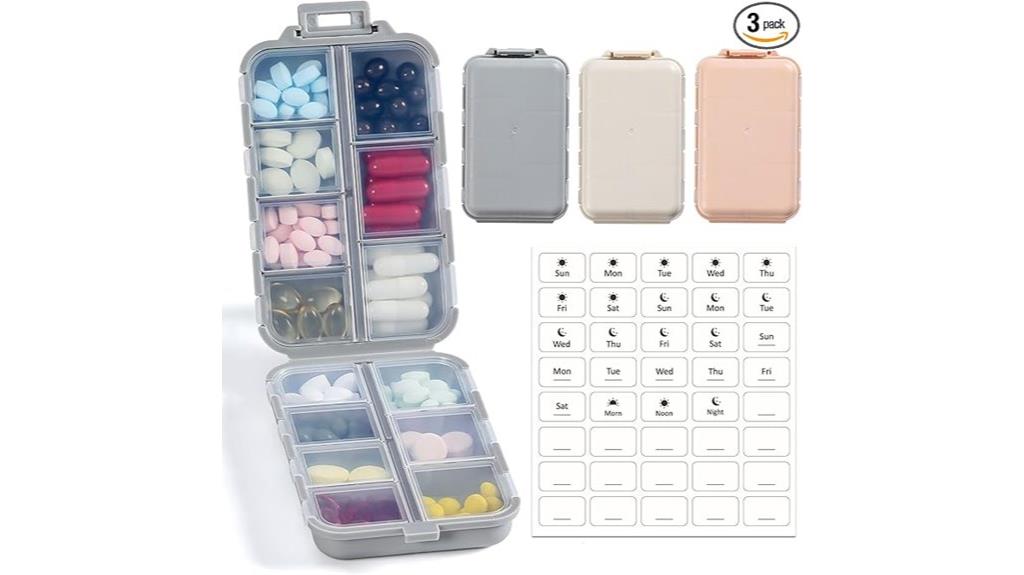 landneoo 14 grid pill organizer 3 pack