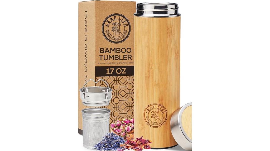 leaflife bamboo tea bottle with infuser