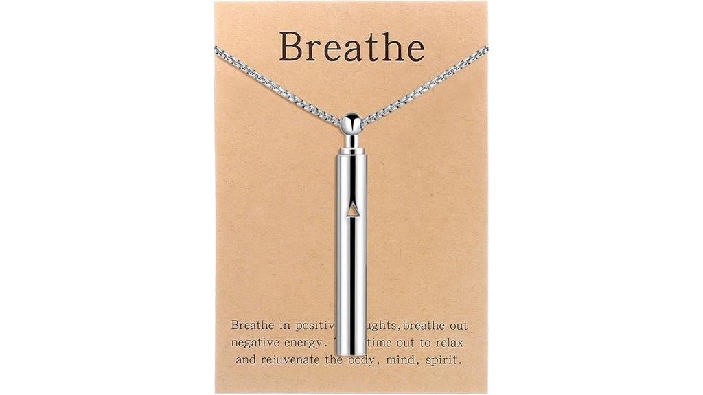mindfulness breathing necklace stainless steel