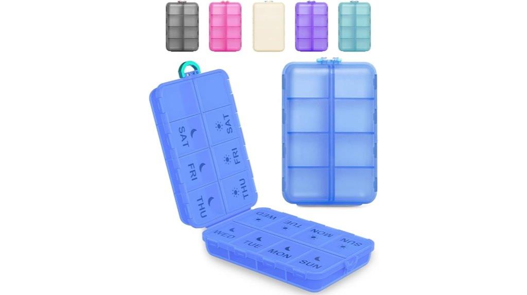 pill organizer with etched labels