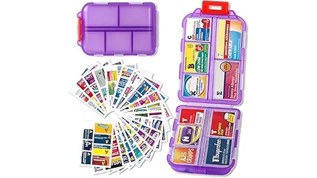 pill organizer with labels