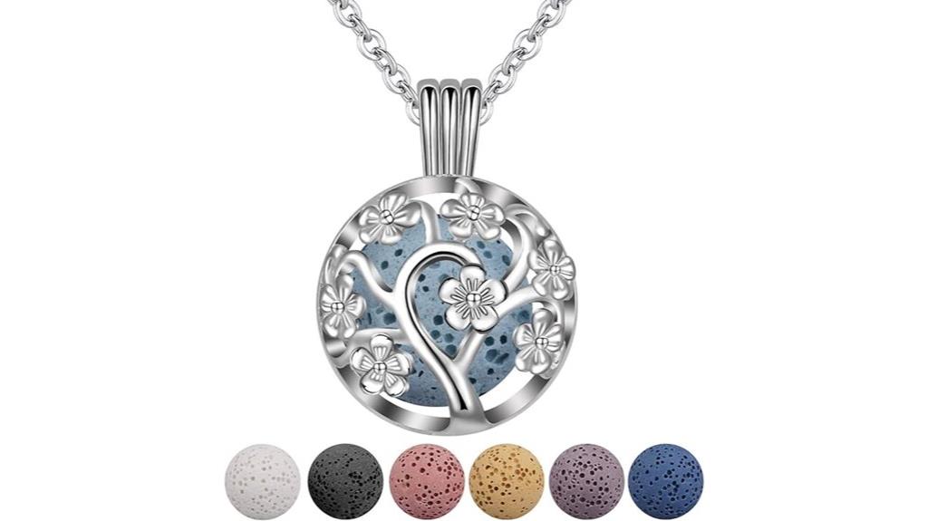 sakura tree diffuser necklace