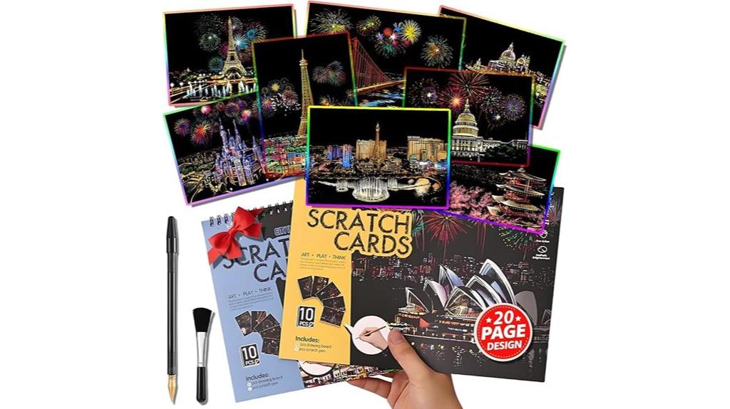 scratch art cityscape landmarks engraving kit