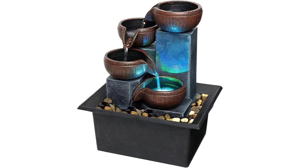 small indoor relaxation fountain with led light