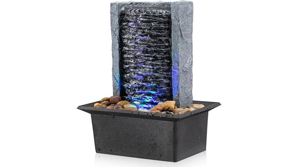 tabletop led waterfall fountain