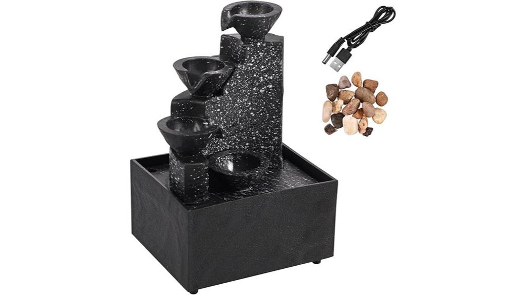 tabletop waterfall fountain decor